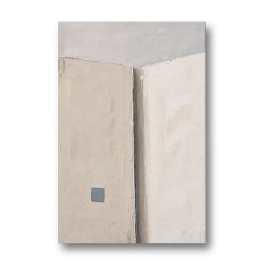 Beige Wall Art Fold with Slate Square - Canvas Wall Art - Front