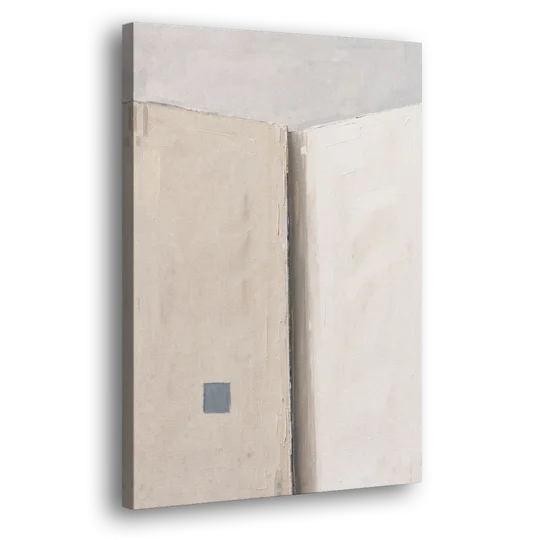 Beige Wall Art Fold with Slate Square - Canvas Wall Art - Side