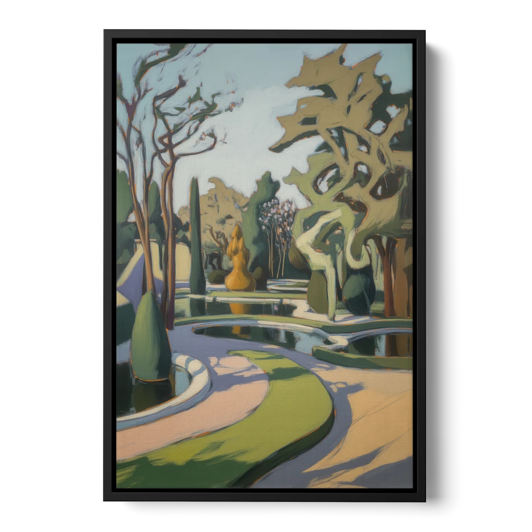 Benrath Palace Gardens - Black Framed Canvas Wall Art - Front