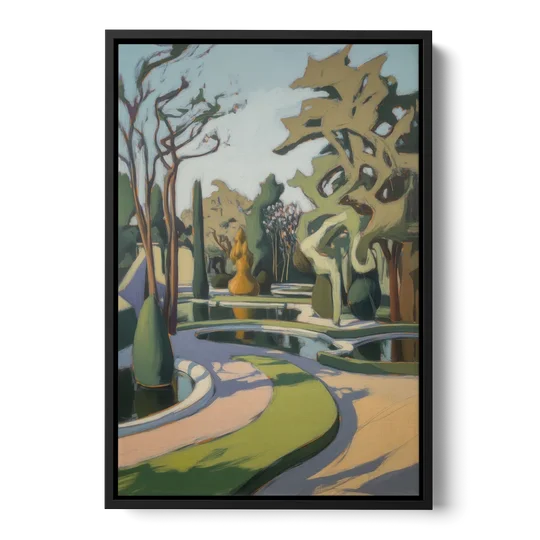 Benrath Palace Gardens - Black Framed Canvas Wall Art - Front