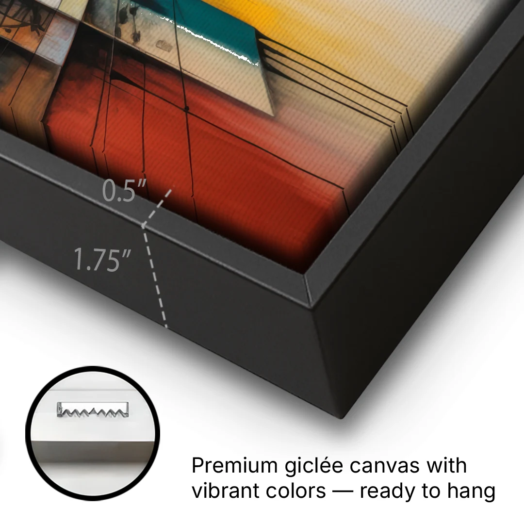Berlin Wall Echoes - Black Framed Canvas Wall Art - Gallery Wrap Corner