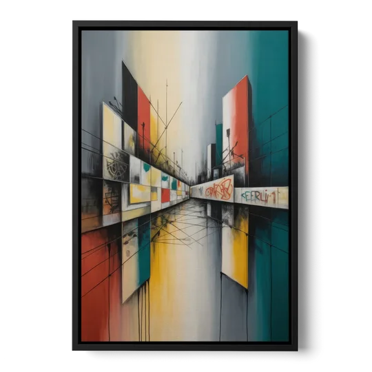 Berlin Wall Echoes - Black Framed Canvas Wall Art - Front