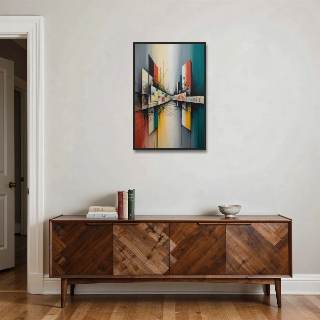 Berlin Wall Echoes - Black Framed Canvas Wall Art - Coffee Table - 24x36