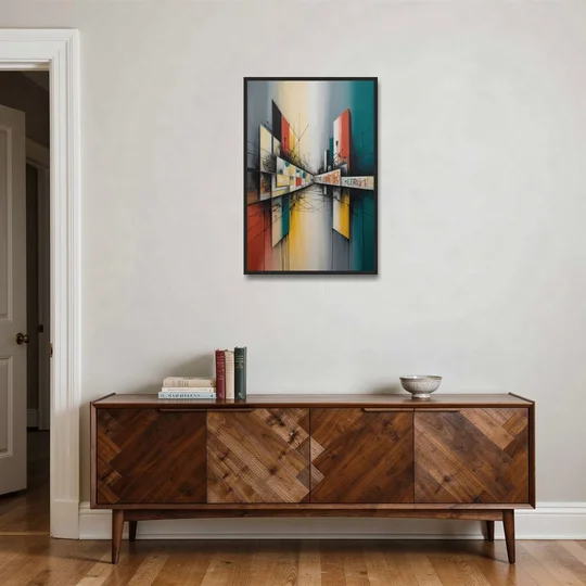 Berlin Wall Echoes - Black Framed Canvas Wall Art - Coffee Table - 24x36