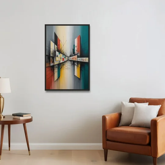 Berlin Wall Echoes - Black Framed Canvas Wall Art - Sofa - 24x36