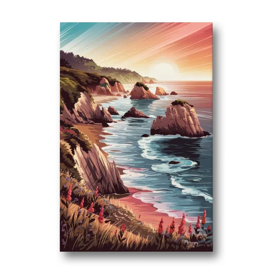 Big Sur Coastal Sunset - Canvas Wall Art - Front
