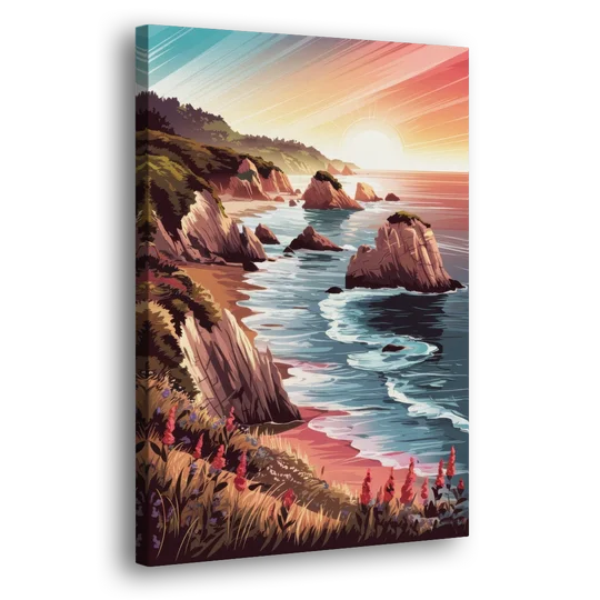 Big Sur Coastal Sunset - Canvas Wall Art - Side