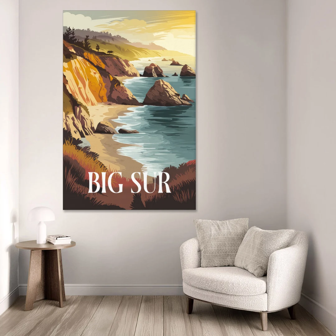 Big Sur Golden Hour - Canvas Wall Art - Sofa - 40x60