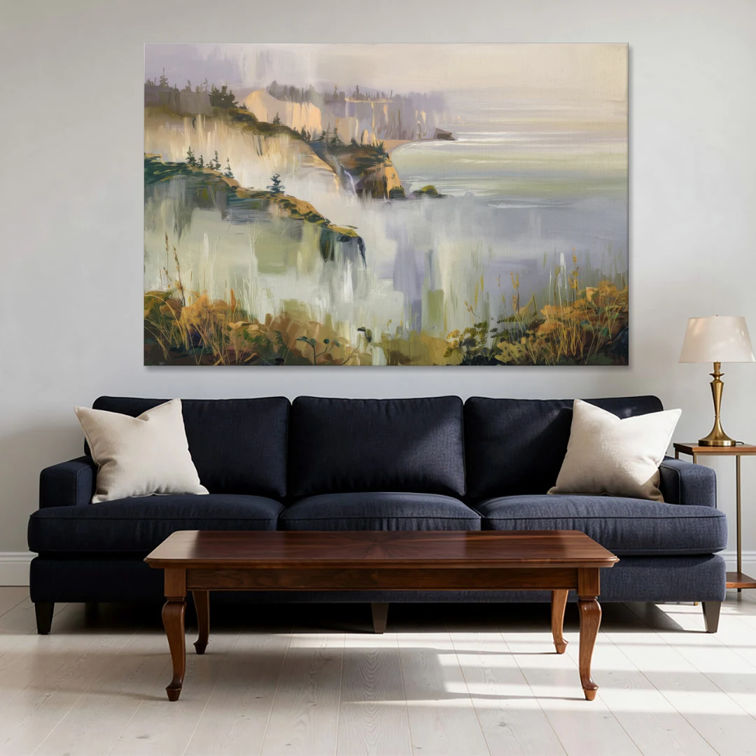 Big Sur Morning Fog - Canvas Wall Art - Sofa - 60x40