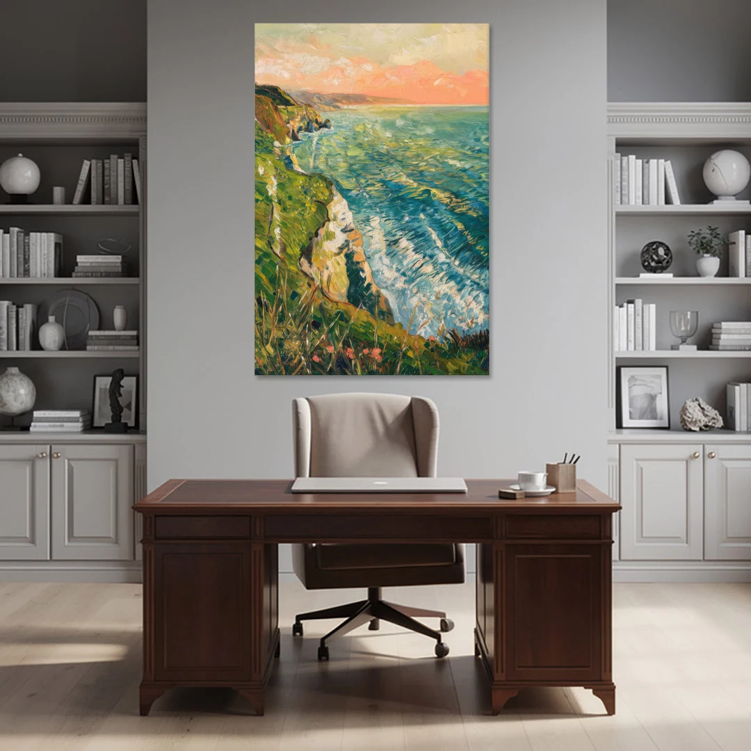 Big Sur Ocean Cliffs - Canvas Wall Art - Office - 40x60