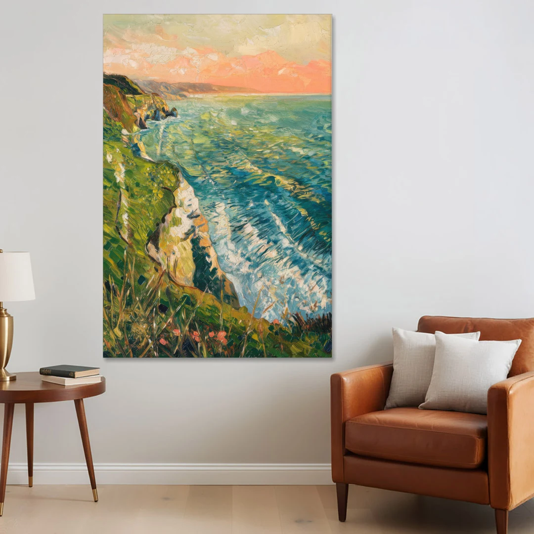 Big Sur Ocean Cliffs - Canvas Wall Art - Sofa - 40x60
