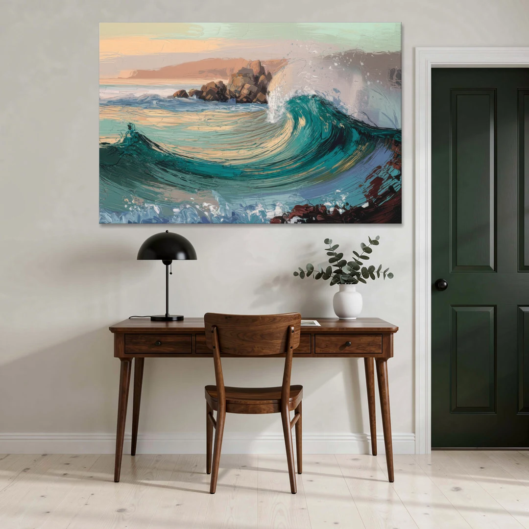 Big Sur Pacific Waves - Canvas Wall Art - Office - 60x40