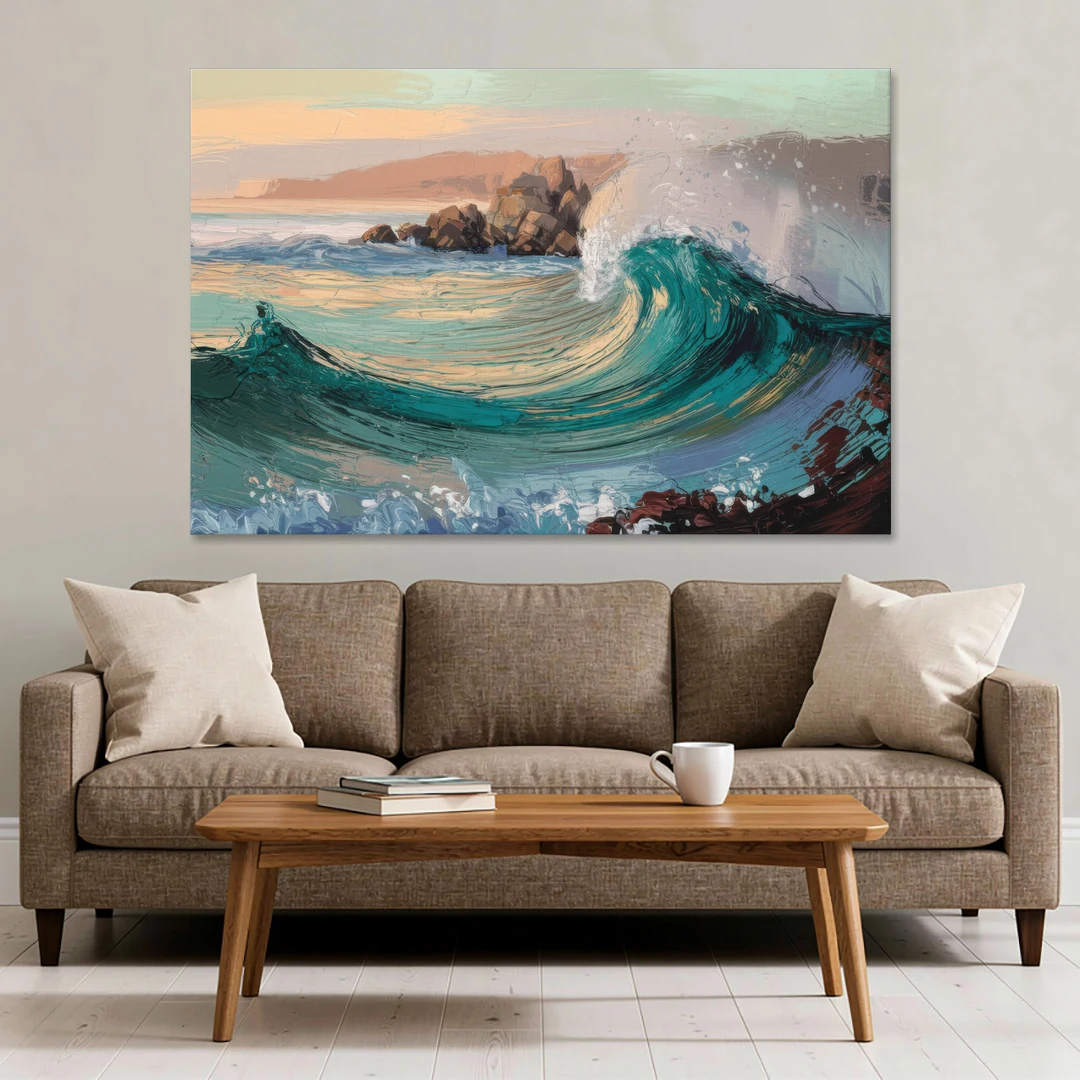 Big Sur Pacific Waves - Canvas Wall Art - Sofa - 60x40