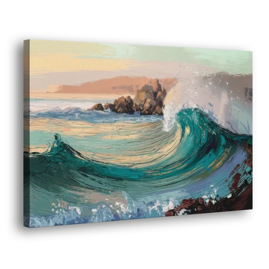 Big Sur Pacific Waves - Canvas Wall Art - Side