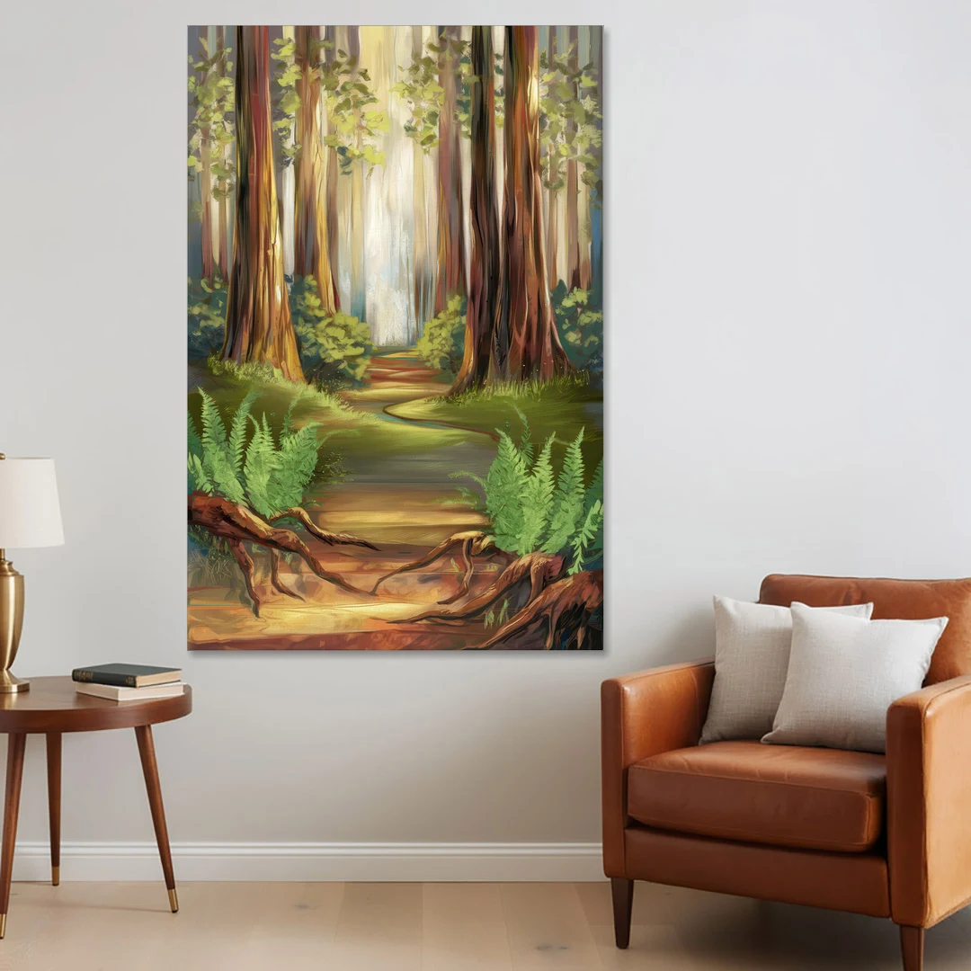 Big Sur Redwood Forest - Canvas Wall Art - Sofa - 40x60