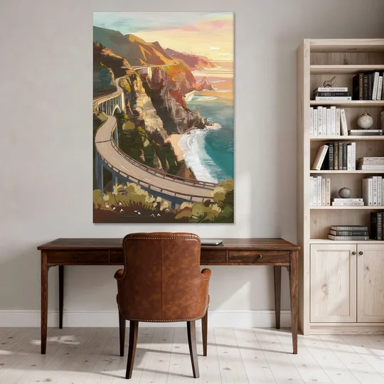 Big Sur Scenic Highway - Canvas Wall Art - Office - 40x60