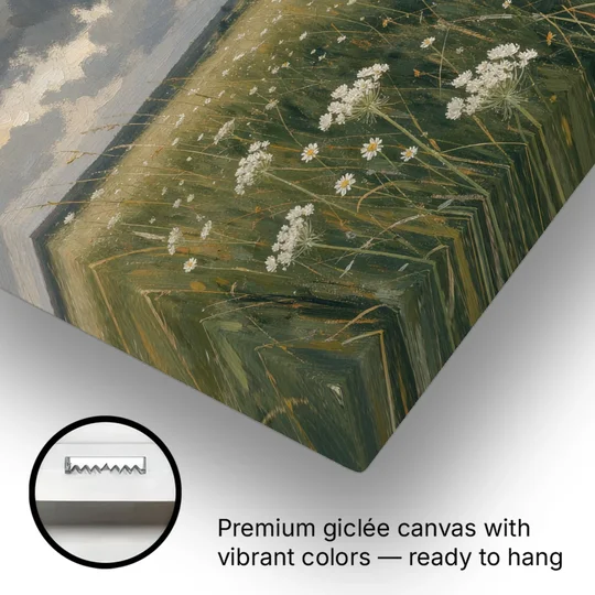 Big Wall Art for Living Room Stormy Meadow - Canvas Wall Art - Gallery Wrap Corner