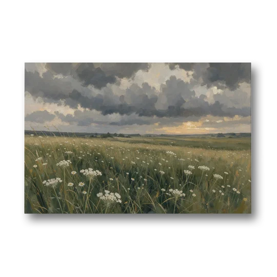 Big Wall Art for Living Room Stormy Meadow - Canvas Wall Art - Front