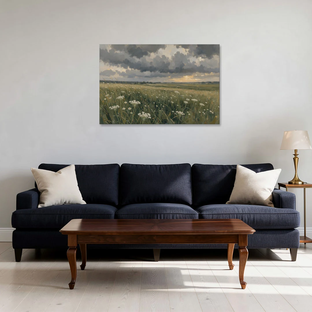 Big Wall Art for Living Room Stormy Meadow - Canvas Wall Art - Sofa - 36x24