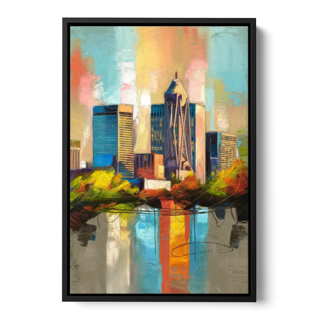 Birmingham Alabama Magic City - Black Framed Canvas Wall Art - Front