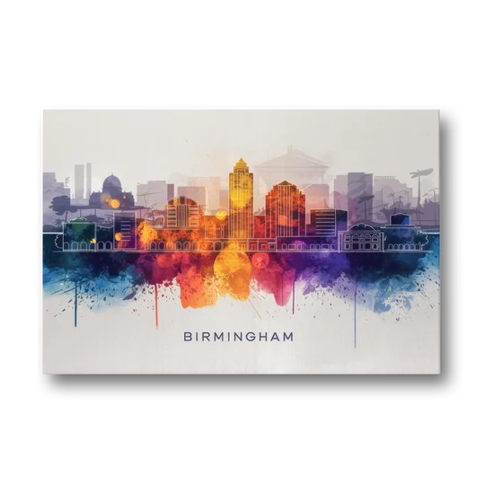 Birmingham Downtown Skyline - Canvas Wall Art - Front