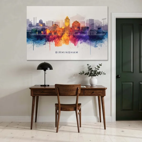 Birmingham Downtown Skyline - Canvas Wall Art - Office - 60x40
