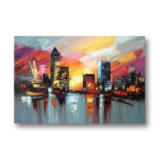 Birmingham Sunset Skyline - Canvas Wall Art - Front
