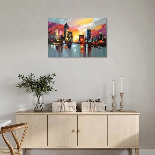 Birmingham Sunset Skyline - Canvas Wall Art - Coffee Table - 36x24