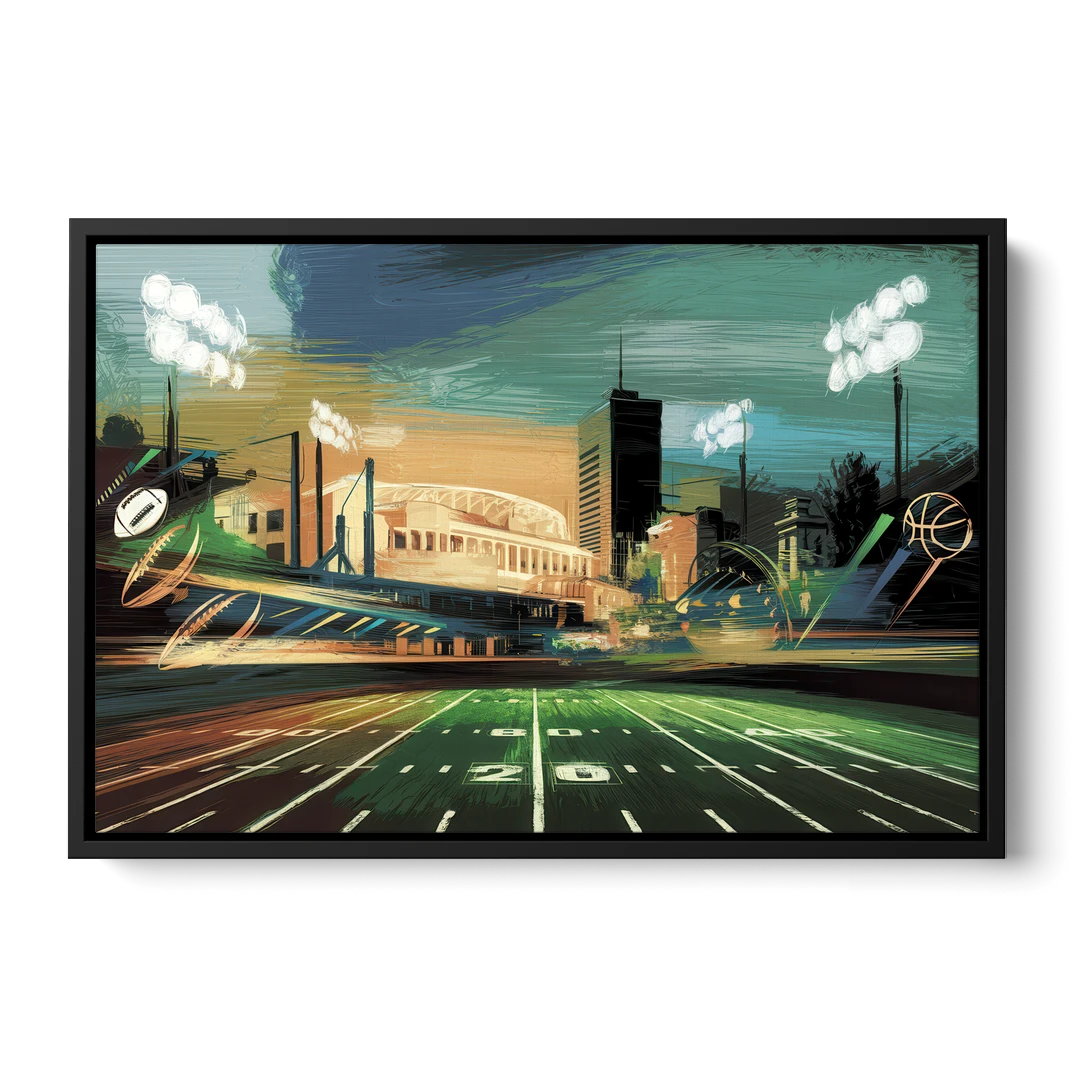 Birmingham Us Sports Teams Tribute - Black Framed Canvas Wall Art - Front