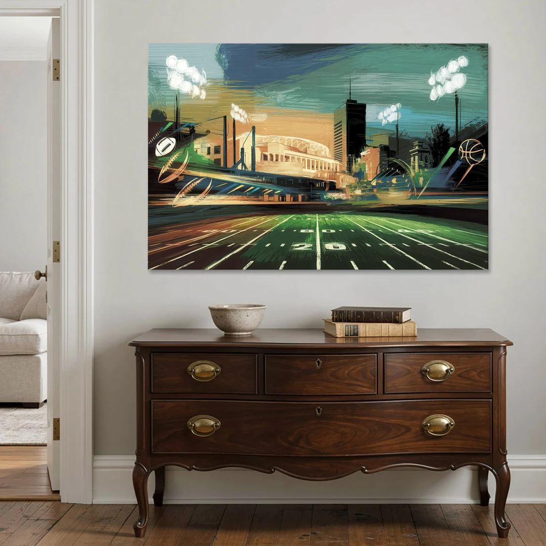 Birmingham Us Sports Teams Tribute - Canvas Wall Art - Coffee Table - 60x40