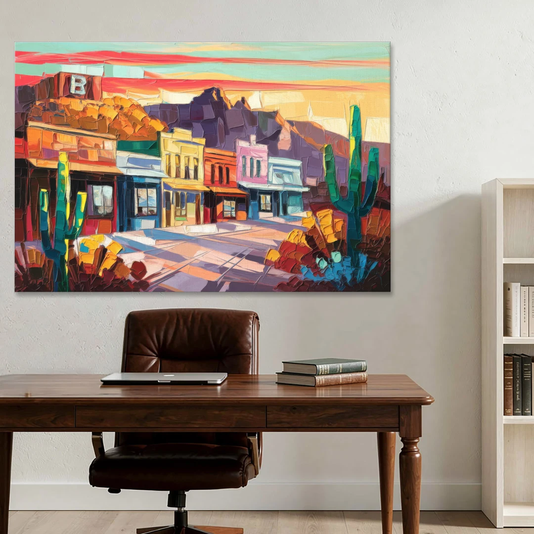 Bisbee Arizona Charm - Canvas Wall Art - Office - 60x40