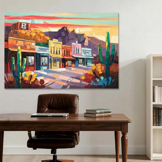 Bisbee Arizona Charm - Canvas Wall Art - Office - 60x40