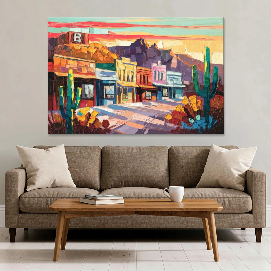 Bisbee Arizona Charm - Canvas Wall Art - Sofa - 60x40