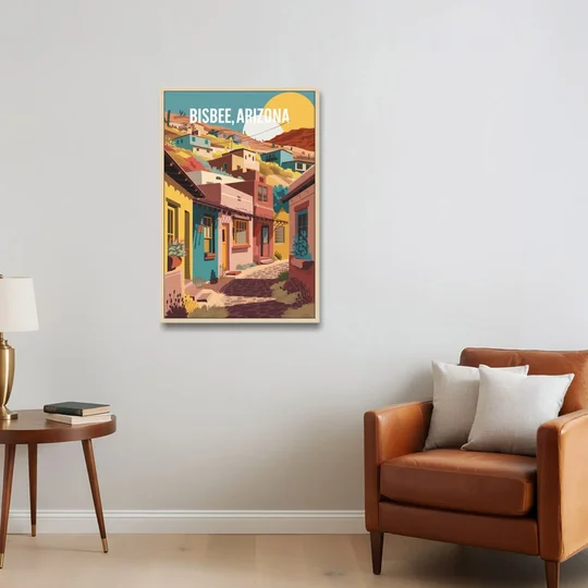 Bisbee Artistic Alleyways - Oak Framed Canvas Wall Art - Sofa - 24x36