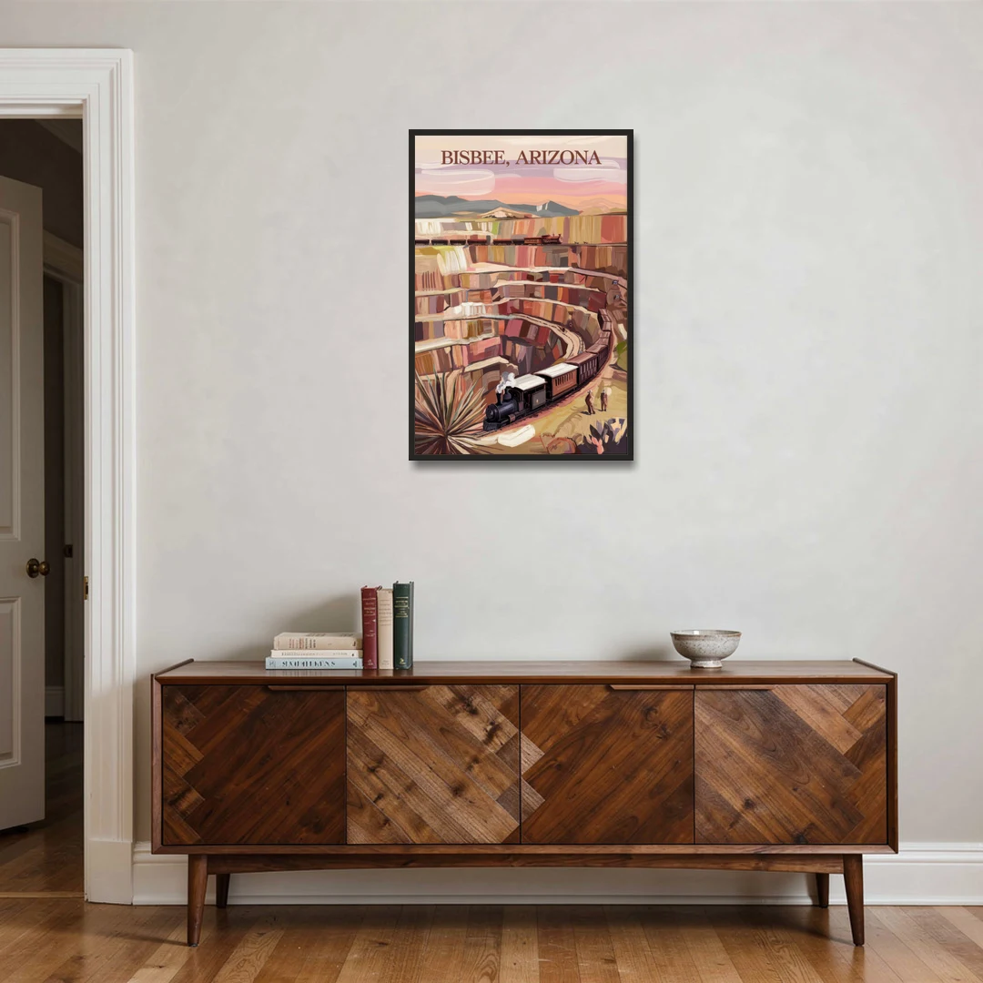 Bisbee Copper Mining Heritage - Black Framed Canvas Wall Art - Coffee Table - 24x36