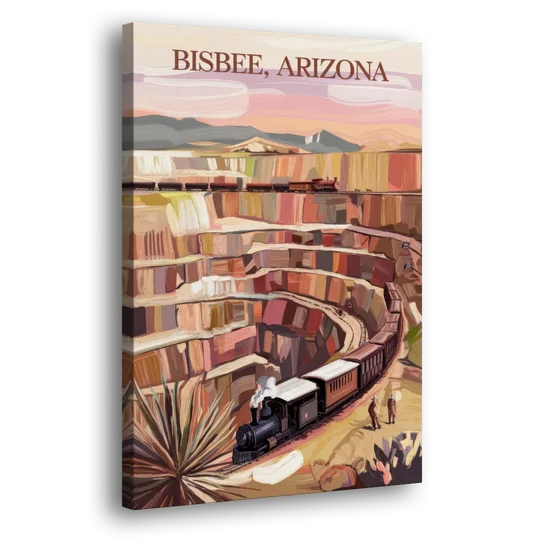 Bisbee Copper Mining Heritage - Canvas Wall Art - Side