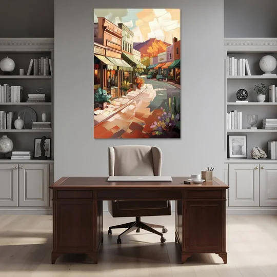 Bisbee Historic Streetscape - Canvas Wall Art - Office - 40x60
