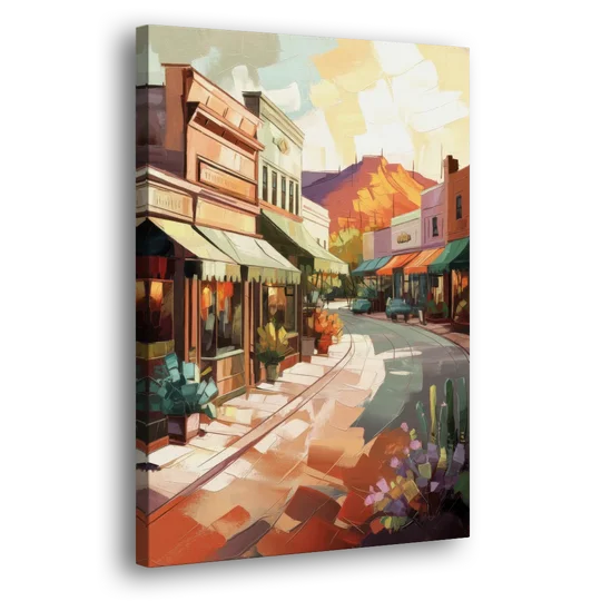Bisbee Historic Streetscape - Canvas Wall Art - Side
