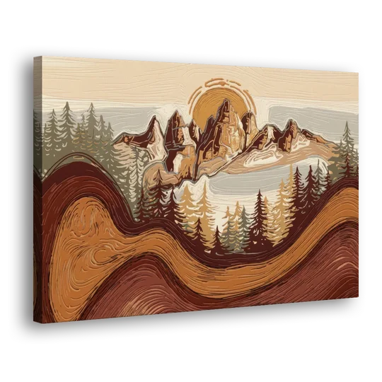 Bisbee Rustic Mountain Scene - Canvas Wall Art - Side