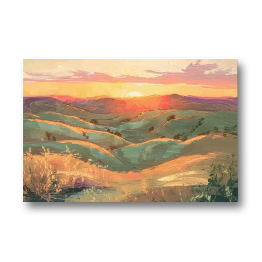 Bisbee Sunset Over Hills - Canvas Wall Art - Front