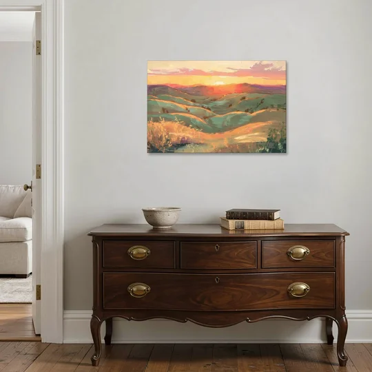 Bisbee Sunset Over Hills - Canvas Wall Art - Coffee Table - 36x24