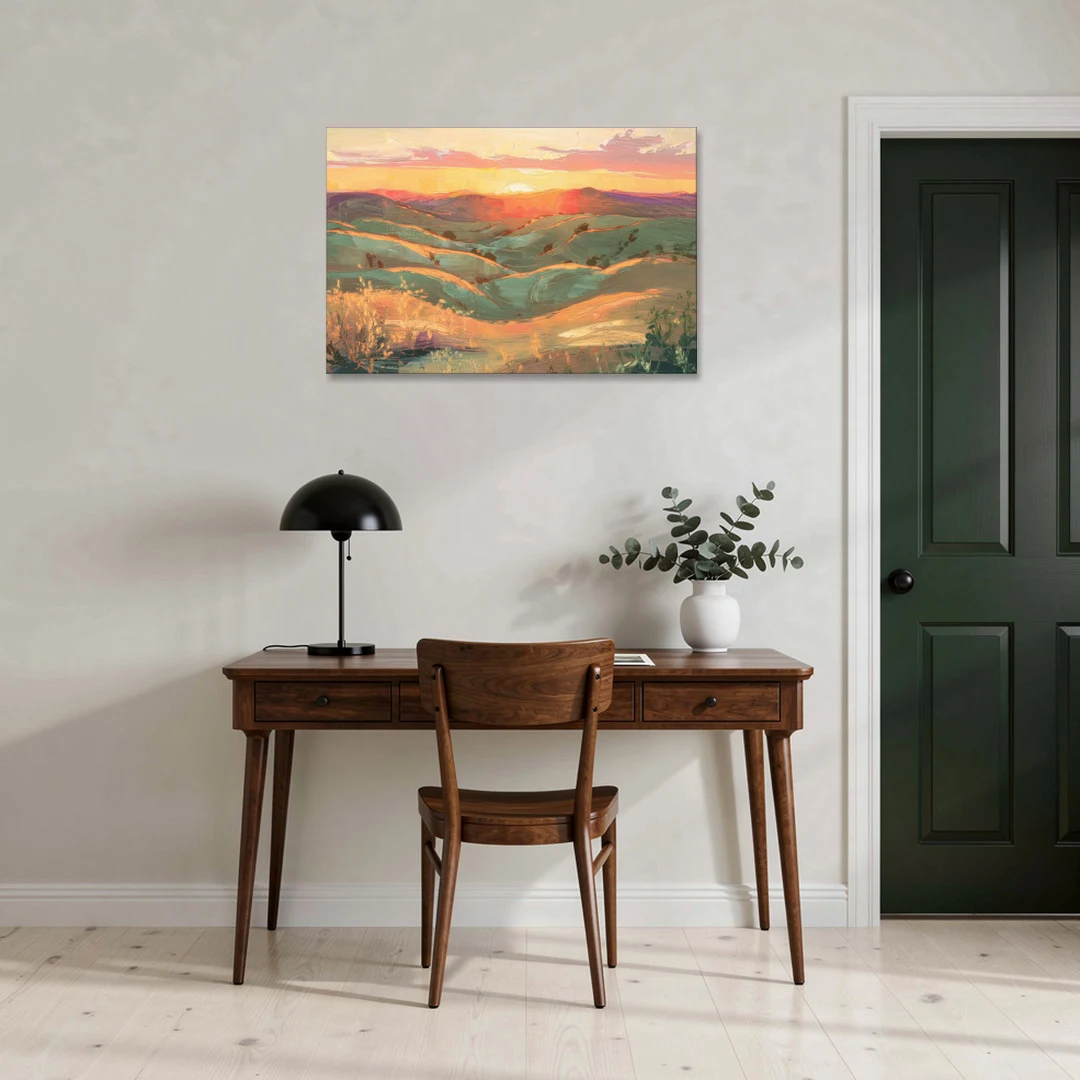 Bisbee Sunset Over Hills - Canvas Wall Art - Office - 36x24