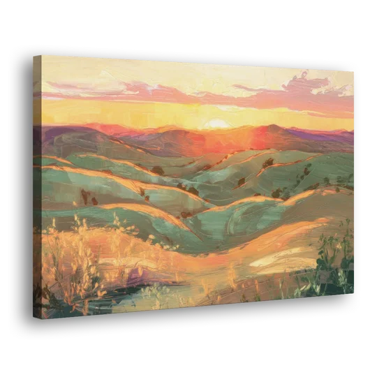 Bisbee Sunset Over Hills - Canvas Wall Art - Side