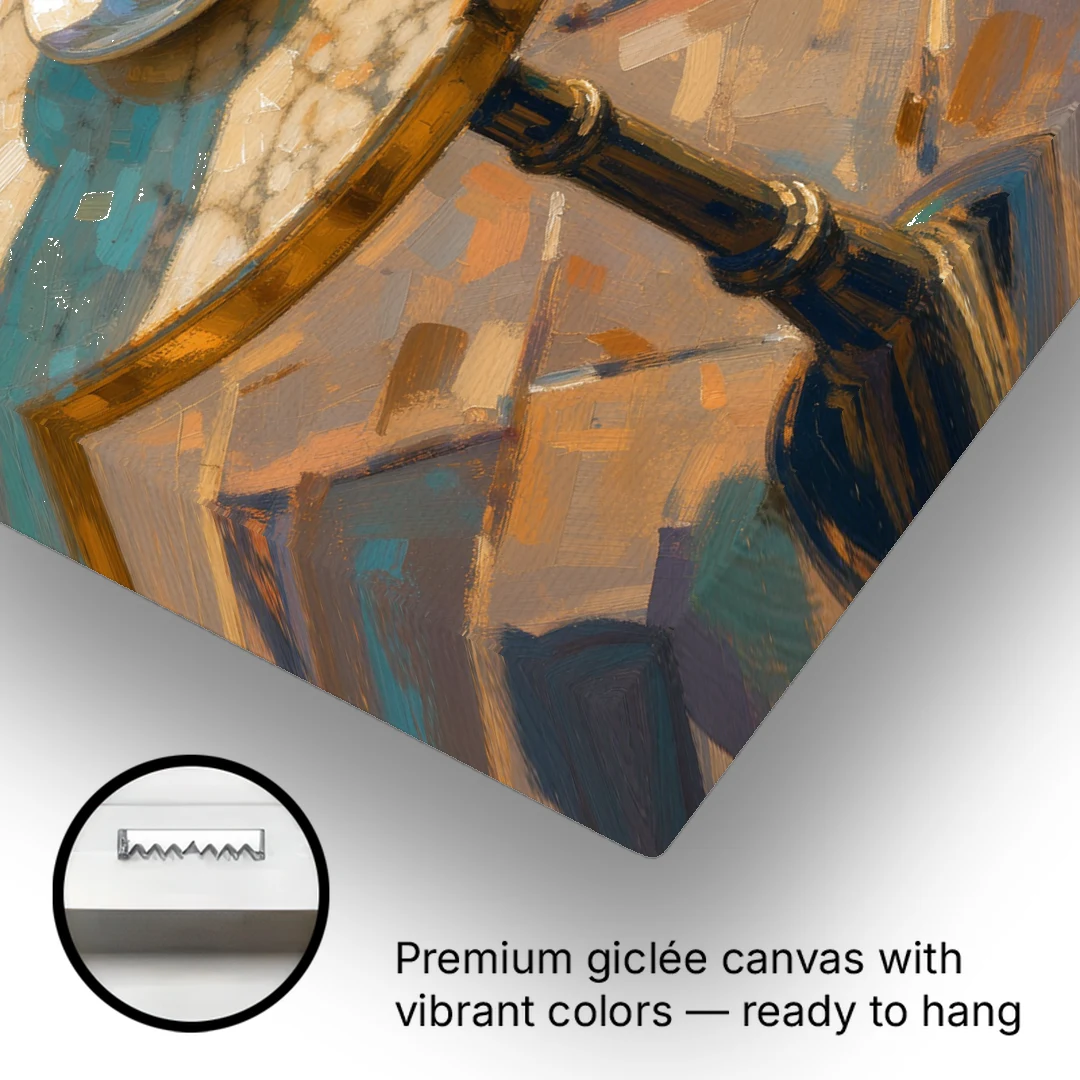 Bistro Wall Art with Espresso in Afternoon Shadow - Canvas Wall Art - Gallery Wrap Corner