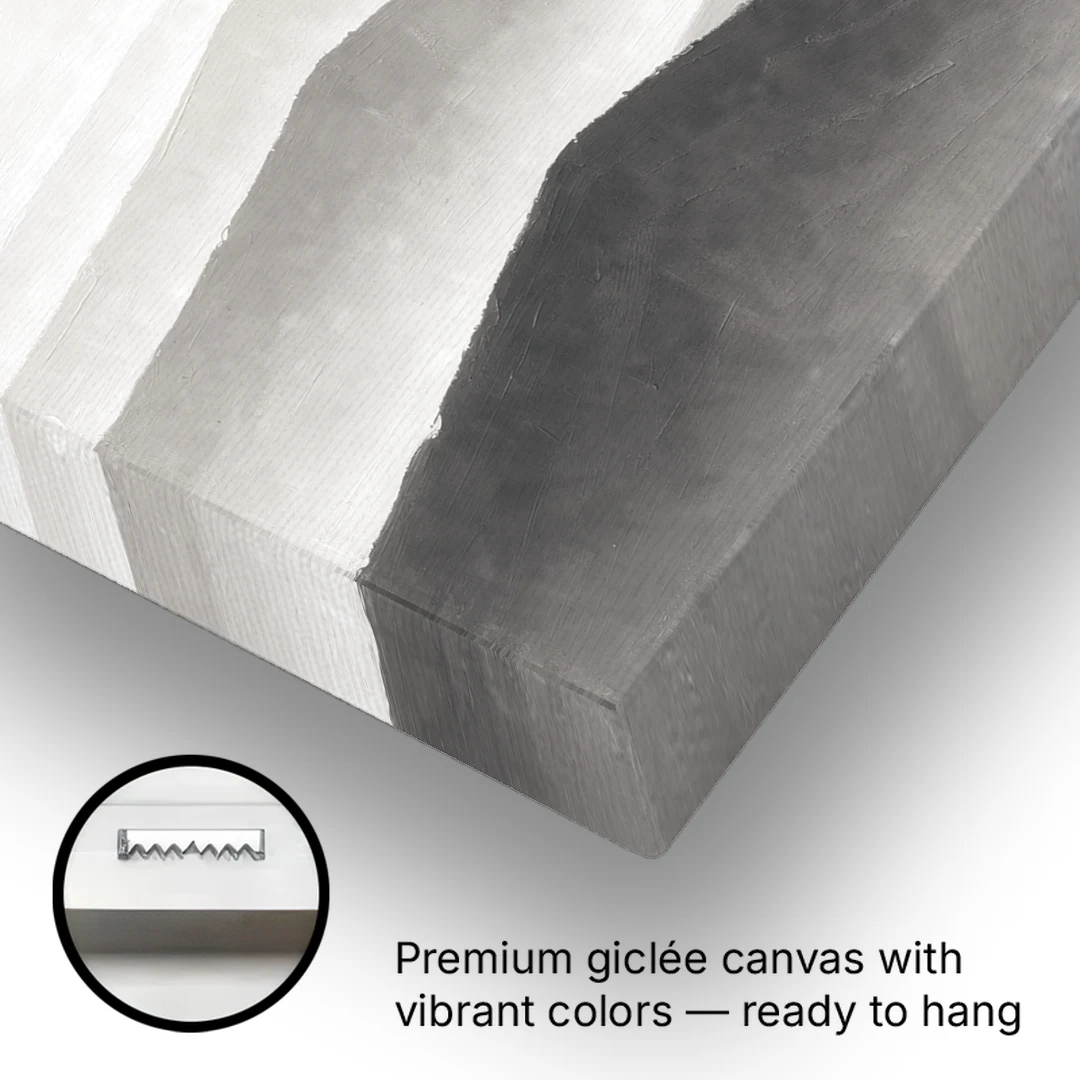 Black and White Bedroom Wall Art of Misty Ridges - Canvas Wall Art - Gallery Wrap Corner
