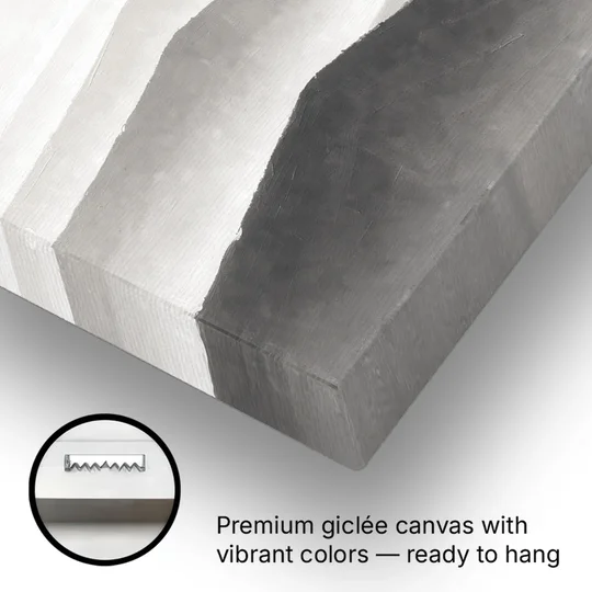 Black and White Bedroom Wall Art of Misty Ridges - Canvas Wall Art - Gallery Wrap Corner