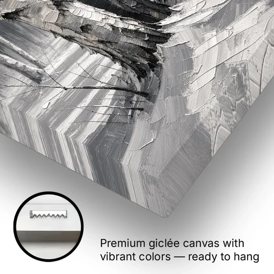 Winter Black and White Birch Trio in Deep Snow - Canvas Wall Art - Gallery Wrap Corner