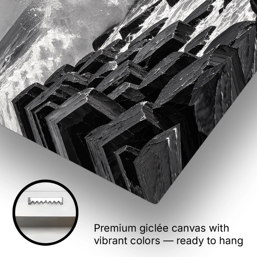 Black and White Wall Art for Living Room - Canvas Wall Art - Gallery Wrap Corner