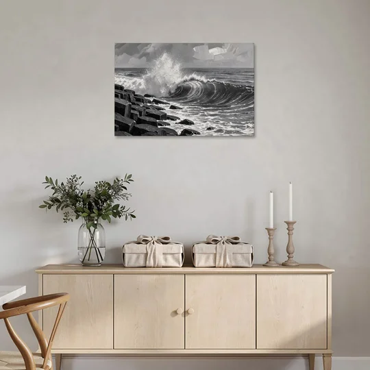 Black and White Wall Art for Living Room - Canvas Wall Art - Coffee Table - 36x24