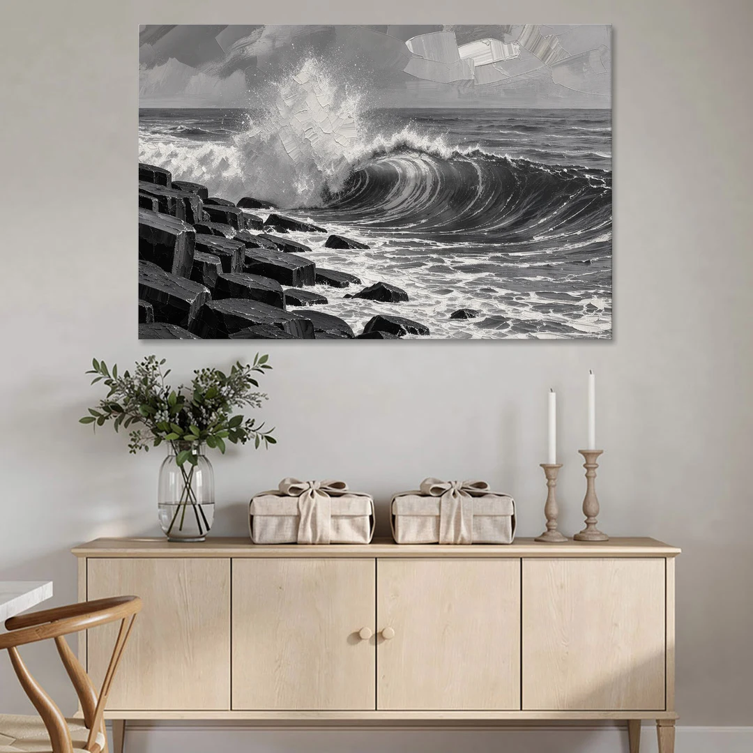 Black and White Wall Art for Living Room - Canvas Wall Art - Coffee Table - 60x40